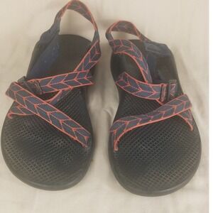 Chaco Z1 Classic Sandals Womens Navy Blue Orange Geometric Strappy Sport Hiking
